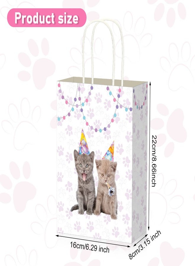 Yisong 12 Pcs Cat Party Favor Bags Cat Theme Goodie Bags Candy Treats Bag, Birthday Party Decoration Supplies, Pet Favors Pet Animal Birthday Supplies - Image 2